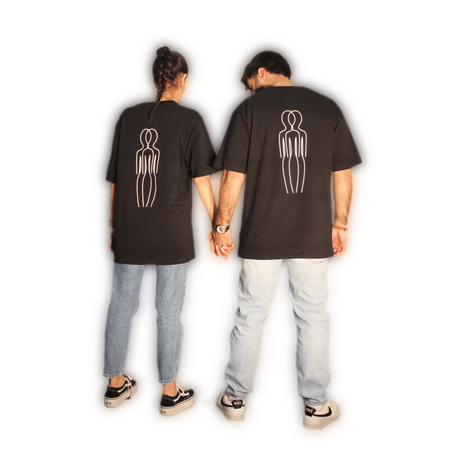 T-shirt Blanc sur Noir
