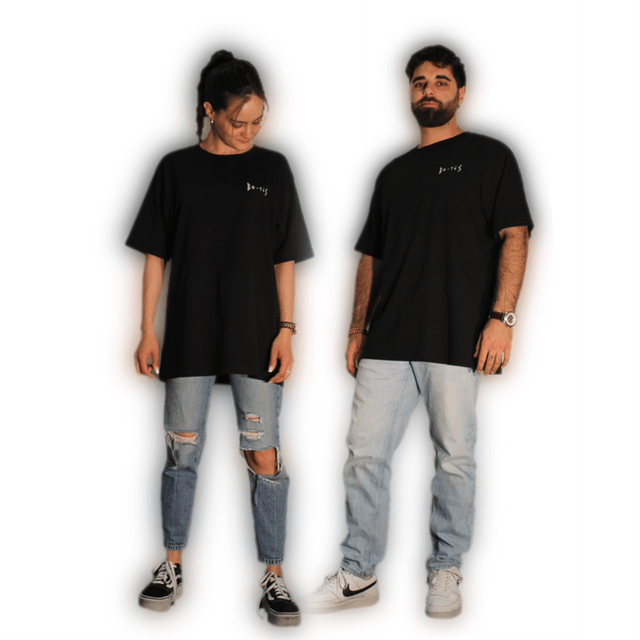 T-shirt Blanc sur Noir